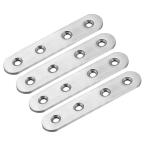 uxcell 修理プレート フラット固定メンディングブラケット ネジ付き 100 mm x 20 mm 4個入り