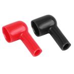 uxcell バッテリー 端子 カバー 46mmの長さ ブラック レッド ソフト PVC バッテリー 端子 カバー 絶縁 スリーブ ブーツ 2個入り