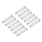 uxcell 単穴クレビスピン 8mm x 50mm フラットヘッド 亜鉛めっき固体鋼 リンクヒンジピン 12個