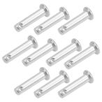 uxcell シングルクレビスピン リンクヒンジピン 4mm x 16mm フラットヘッド 304ステンレス鋼 10個入り