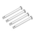 uxcell 単穴クレビスピン 5mm X 40mm フラットヘッド 304ステンレス鋼  リンクヒンジピン 4個