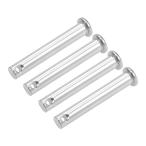 uxcell 単穴クレビスピン 8mm X 50mm フラットヘッド 304ステンレス鋼 リンクヒンジピン 4個