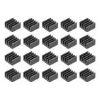 uxcell aluminium теплоотвод сам склейка накладка кондиционер 5x9x9mm охлаждающий 3D принтер для черный 20 шт 