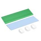 uxcell M.2 aluminium теплоотвод комплект радиатор ласты . рассеивание ласты 70x22x3mm зеленый силикон термический накладка 2280 SSD