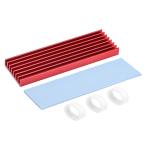 uxcell M.2 теплоотвод охлаждающий ласты радиатор ласты aluminium 70x22x6mm красный силикон термический накладка имеется 2280 SSD для 
