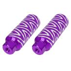 X AUTOHAUX ウェーブストライプ 9.5 mm 110x38 mmに適合 アルミニウム合金 BMX MTBバイク自転車用 パープル ペア