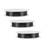 uxcell 28 мера медь тросик выдерживающий . бисер тросик подвеска изготовление искусство craft DIY ткань черный диаметр 0.3mm длина 15 M 3 roll 