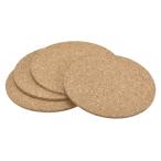 uxcell 100 mmラウンドコースター 3 mm厚さ コルクカップマットパッド 手触りが柔らかく 食器用 4個入り