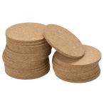 uxcell ラウンドコースター 直径100 mm 厚さ5 mm コルクカップマットパッド 手触りが柔らかく 食器用 25個入り