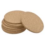 uxcell ラウンドコースター 直径100 mm 厚さ5 mm コルクカップマットパッド 手触りが柔らかく 食器用 8個入り