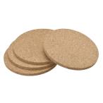 uxcell ラウンドコースター 直径100 mm 厚さ5 mm コルクカップマットパッド食器用 4個入り