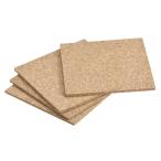 uxcell スクエアコースター コルク カップマットパッド 食器用 ウッド 90x90x3 mm 4個