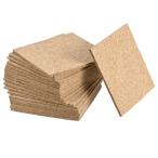 uxcell スクエアコースター コルク カップマットパッド 食器用 ウッド 95x95x3 mm 40個