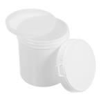 uxcell プラスチックペイントペール ペンキのバケツ ペイント缶 シールストリップ蓋付き 600mL ホワイト 2個入り