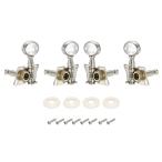 PATIKIL クラシックギター弦 チューニングペグ クロムメッキ マシンヘッド 調律キーチューナー 単穴 2左 2右 シルバートーン 4個