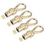 ショッピングターミネーター uxcell コードエンドキャップ エンドキャップ バ レルビーズ ターミネーターコード検索 バッグストラップ DIY 14mm ゴールドトーン 4個