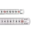 uxcell 直定規セット 15cmx19mm & 30cmx25mm 201ステンレス鋼 メトリック イングリッシュシステム定規キット