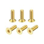 uxcell 皿頭六角穴付ボルト 内六角ドライブファスナーボルト 真鍮 M3-0.5 x 10 mm 6個