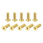 uxcell 皿頭六角穴付ボルト 内六角ドライブファスナーボルト 真鍮 M3-0.5 x 10 mm 24個