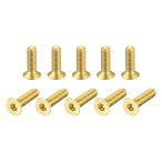 uxcell 皿頭六角穴付ボルト 内六角ドライブファスナーボルト 真鍮 M3-0.5 x 12 mm 50個