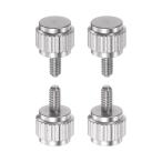 uxcell 丸平頭 ローレット つまみ M2x4mm ハンドクランプねじ ネジ ノブボルト バーニヤキャリパー用 4個