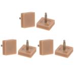 uxcell キトゥンヒールチップ TPU 靴交換タップキャップ 女性ハイヒール用 3mmピン 16mm スクエアヒール修理キャップ ベージュ 3ペア