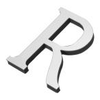 PATIKIL 3D алфавит настенный стикер письмо R сам склеивание дом. оборудование орнамент re брассика n искусство стикер переводная картинка серебряный цветный 