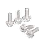 uxcell プラス六角頭フランジボルト M5x14 mm 304ステンレス鋼 六角プラスフランジヘッド 六角ボルト機械ネジ 25個