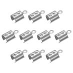 ショッピングターミネーター uxcell ターミネーターカールキャップ 捲り上げコードエンド コードエンドストッパー シルバートーン 5mm ID 100個入り