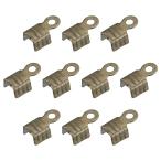 uxcell コードエンドストッパー ターミネータークリンプキャップ コードエンドクラスプ ブロンズトーン 3x6mm 200個入り