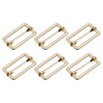 uxcell スライドバックル 25x13.5x2mm 金属長方形アジャスター トリグライド スライドバックルローラーピン ゴールドトーン 6個