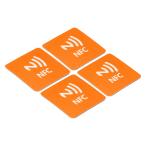 PATIKIL NFCステッカー 4個 NFC216 タグステッカー 888バイト スクエア NFCタグ 電話 オレンジ