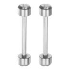 uxcell 腕時計のねじチューブレバー 時計のバンドピン 20mm内径 ステンレス鋼 シルバートーン 2個入り