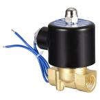 uxcell 真鍮製電磁弁 NPT 12VDC エアバルブ 通常閉じ型 水・ガス・燃料・油用
