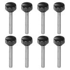 uxcell low let зажим ручка M8x60mm мужской винт 25mm head рукоятка пластик кнопка, ручка настройки винт болт ручка черный 8 шт 
