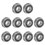 uxcell F606-2RS フランジボールベアリング 深溝玉軸受 フランジ玉軸受 二重シール クロムスチール 6x17x6mm 10個