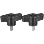 uxcell 2個セット クランピングスクリューノブ M5 x 10mm 304ステンレス鋼 T字型サムスクリューハンドル クイックリリースハンドタイ