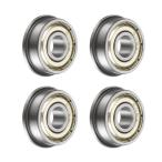uxcell F606ZZ フランジボールベアリング 6x17x6mm クロム鋼製 ダブルシールド a beC1 フランジベアリング 4個セット