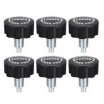 uxcell プルピンスプリングノブ交換部品 M16 調整フィットネスプルピンノブ ホームフィットネス エクササイズバイク用 黒 6個