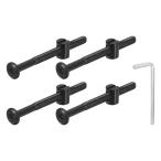 uxcell 4 шт шестиугольник гнездо head болт ковш гайка M6 x 70mm гнездо мебель bed болт ковш гайка стул . bed для чёрный wa ключ имеется 