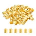 ショッピングターミネーター uxcell 50個のレザーコードエンドキャップ 10mm ODカラムバ レルターミネーター レザーブレスレットタッセルのDIY製作用 金色トーン