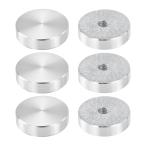 uxcell M8 винт диаметр 30mm круглый aluminium диск аппаратное обеспечение 6 шт. комплект, стекло стол для aluminium круг доска gala Stop адаптор серебряный 