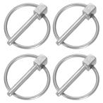 uxcell 4 шт 1/8"x1-3/16" Lynn chi булавка кольцо имеется раунд Lynn chi булавка лодка байдарка каноэ прицеп серебряный 