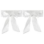 PATIKIL サッシュベルト 全長250cm リボン 卒業式 誕生日デコレーション DIYアクセサリー ホームカミング 飾り 2本 ホワイト