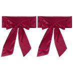PATIKIL サッシュベルト 全長250cm リボン 卒業式 誕生日デコレーション DIYアクセサリー ホームカミング 飾り 2本 ダークレッド