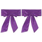 PATIKIL サッシュベルト 全長250cm リボン 卒業式 誕生日デコレーション DIYアクセサリー ホームカミング 飾り 2本 ダークパープル