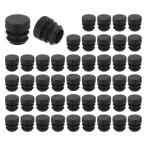uxcell 56個の丸形プラスチックプラグ チュービングエンドキャッププラグ 15mm（0.59