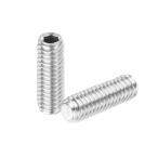 uxcell 10個 六角ソケットグラブスクリューM4x12mm 304鋼スチールヘッドソケットセットスクリューフラットポイントグラブボルト シルバー