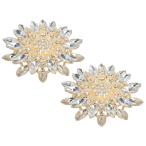 PATIKIL стразы цветок брошь булавка 2 шт. большой кристалл подсолнух булавка женский свадьба party день рождения одежда шляпа сумка оборудование орнамент белый 