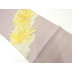 ショッピング松葉茶 ys7273687; 宗sou 綴れ松葉模様織り出し袋帯(材料)【アンティーク】【着】